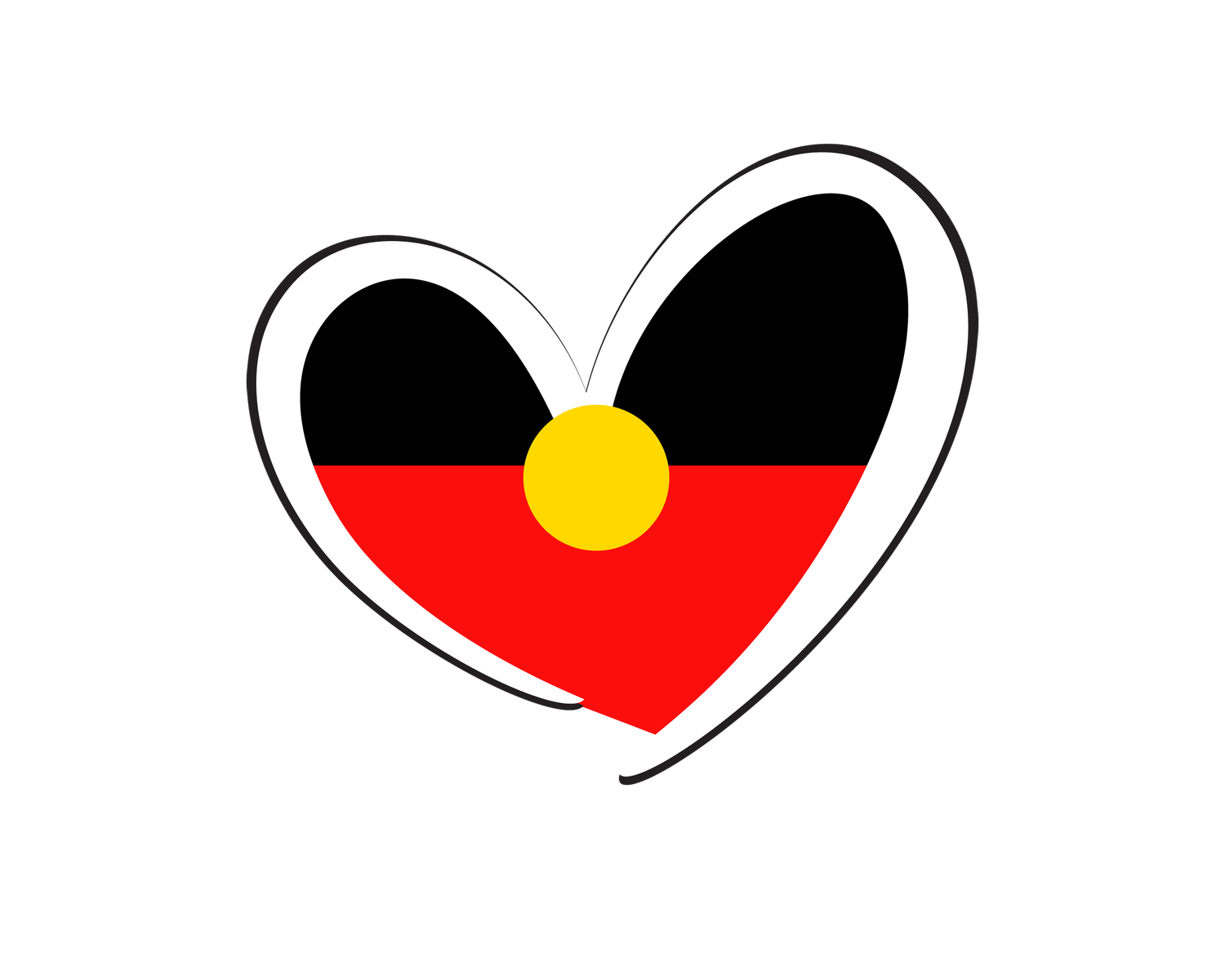 Aboriginal Flag in Love Heart