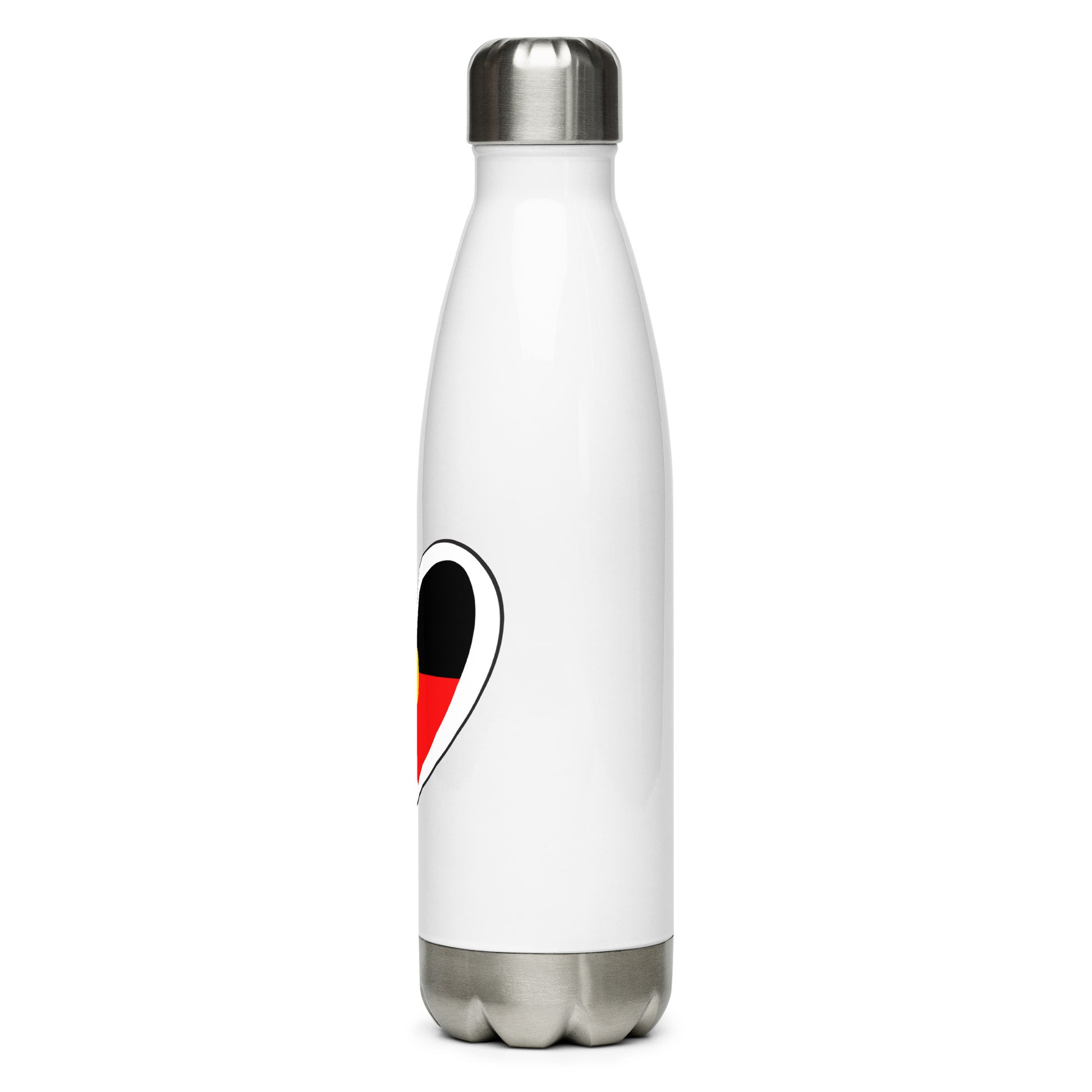 Stay Hydrated with Heart Stainless Steel Water Bottle Left