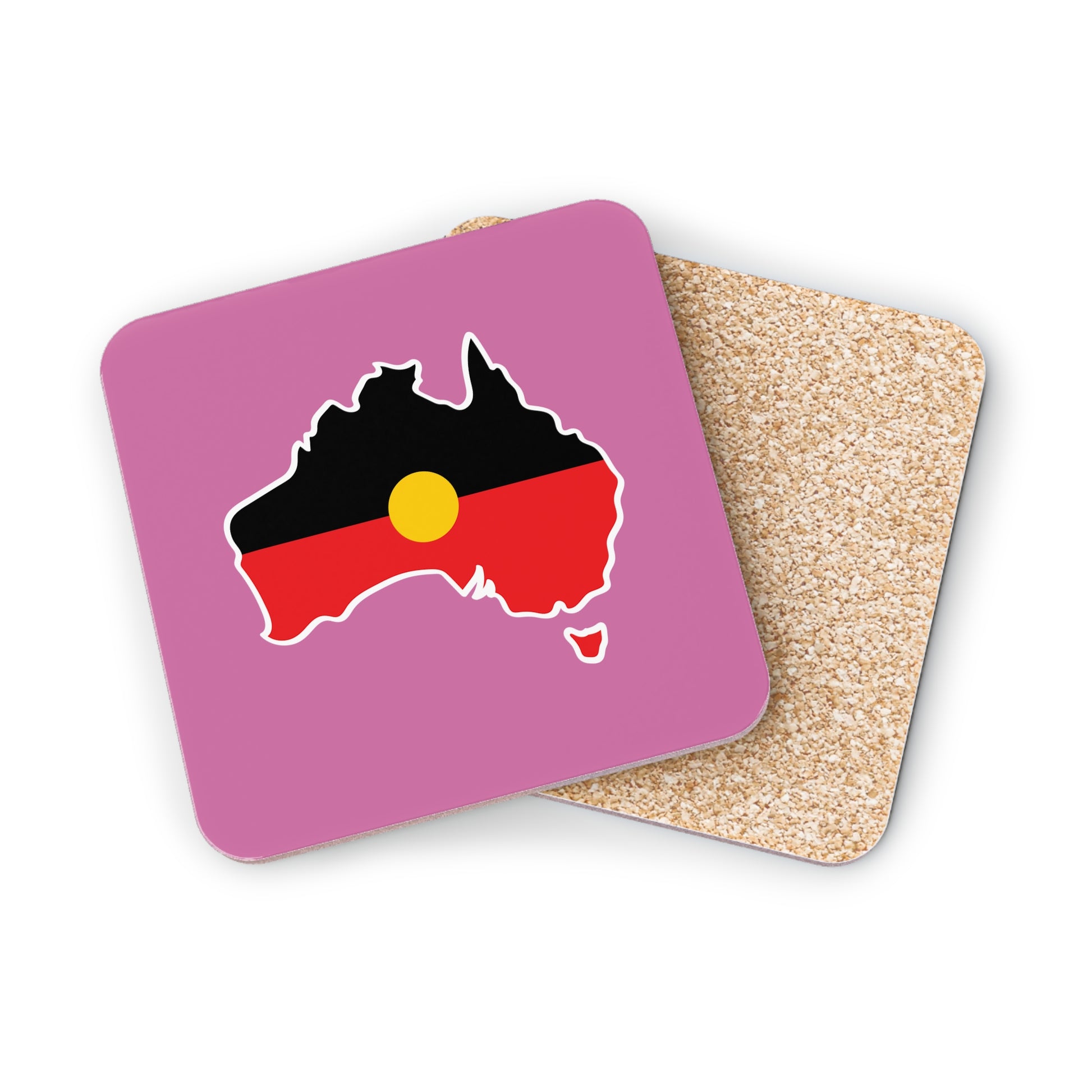Pink circular Aboriginal coaster, Australia design